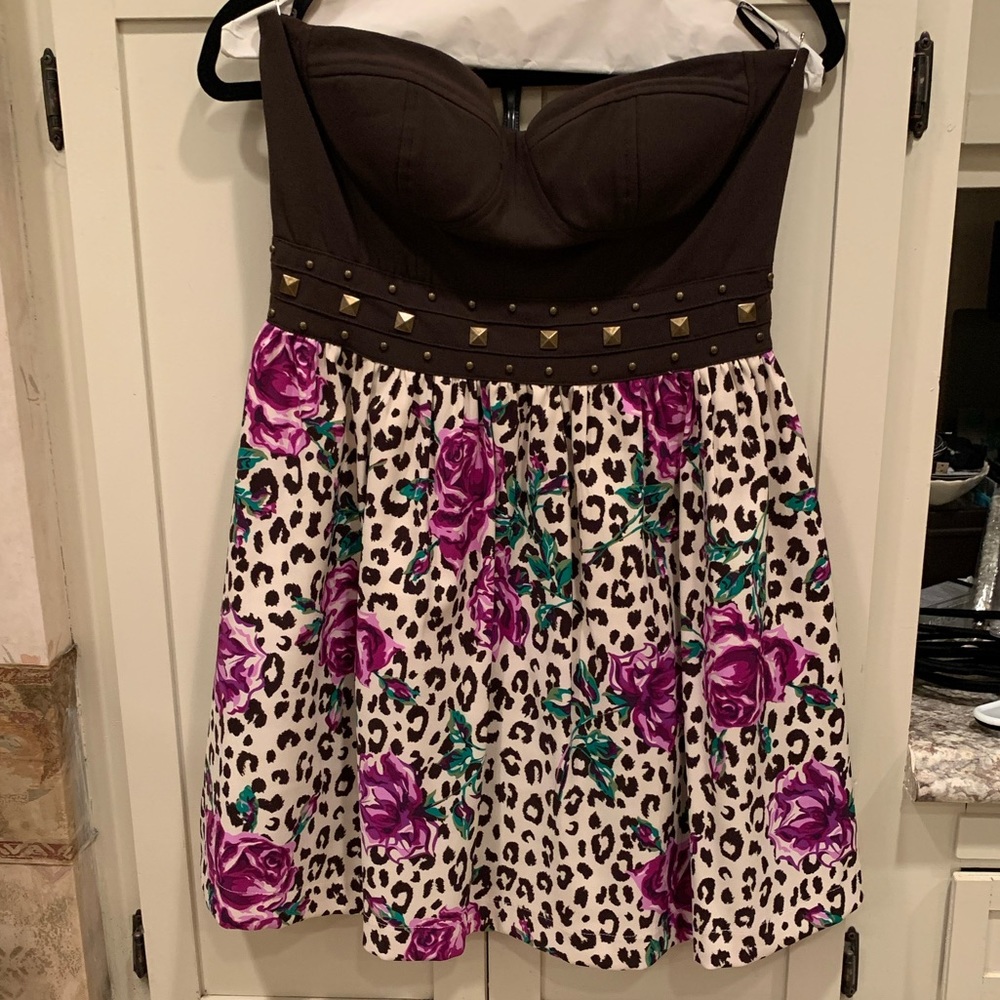 Strapless floral dress